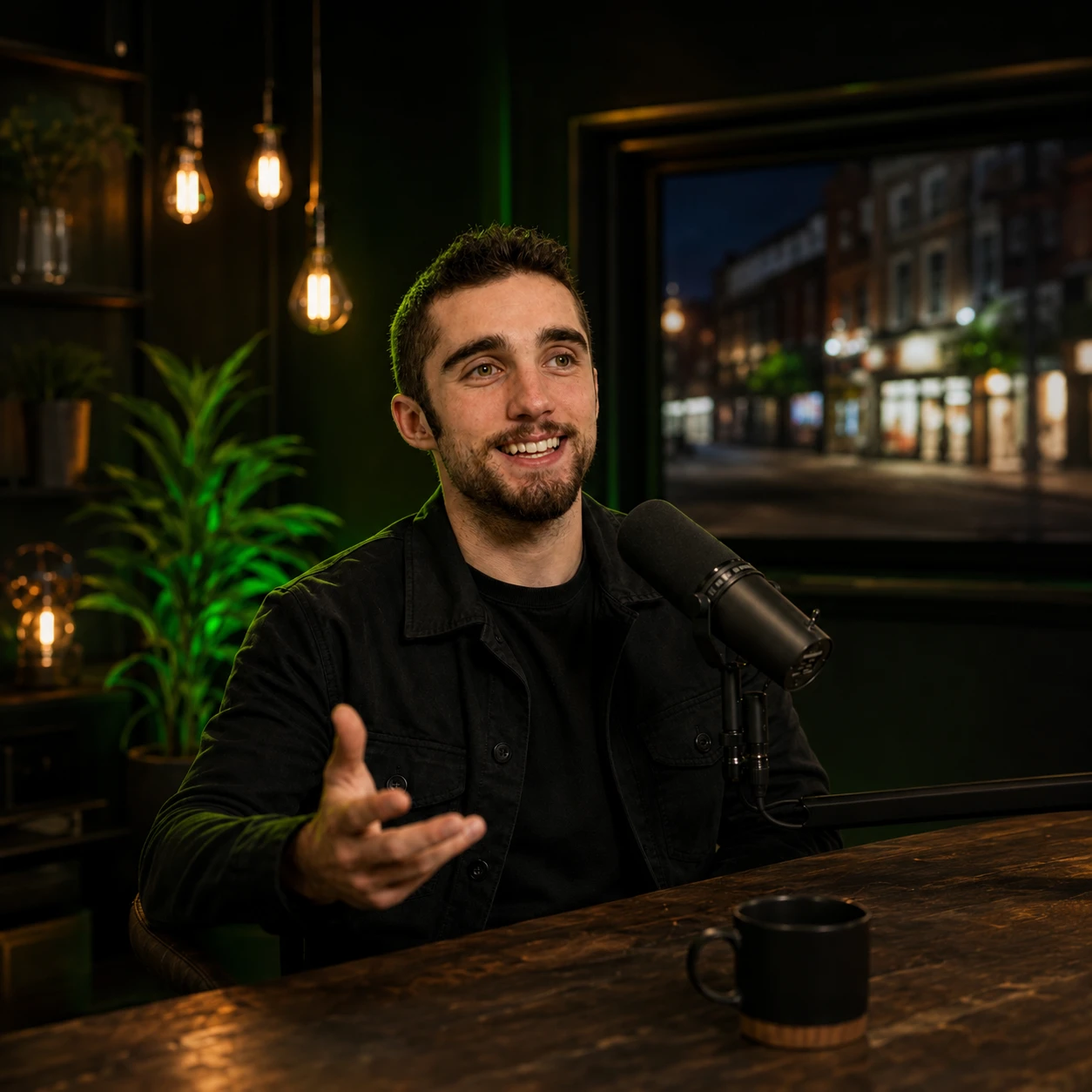 Host Daniel Fournier in the Built Around Here studio